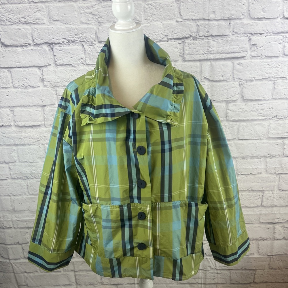 Liv By Habitat Women's Preppy Artsy  Lightweight Rain Jacket Windbreaker Size L